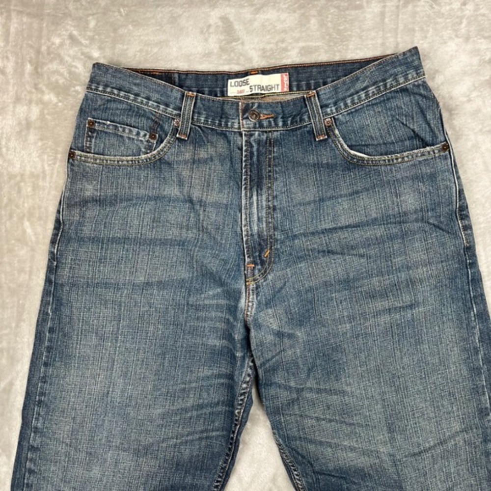 Levi Strauss 569 Loose Straight Jeans Mens W36 L30 Blue Denim - Picture 10 of 15